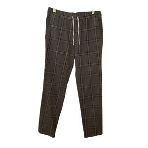 Pac Sun Brown Tan Plaid Pull On Pants Dark academia Vintage Preppy Size Small